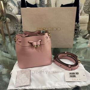 Jimmy Choo Blush Pink Bon Bon Bucket Bag